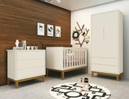 Jogo de Quarto para Bebê Completo 2 Portas Classic New Areia Fosco com Madeira - MoveisAqui