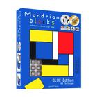 Jogo de quebra-cabeça Mondrian Blocks Blue Edition com estojo de viagem