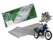 Jogo de Raios Aço Inox Polido 4mm Bace Dianteiro a Disco e Traseiro a Tambor Xtz Crosser 150