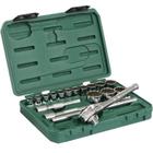 Jogo de Soquetes Estriados 1/2 POL de 10 a 32 MM com 18 Peças SATA