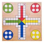 Jogo De Tabuleiro Ludo Em Madeira Mdf + 16 pinos + dado