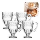 Jogo De Taça Xícaras Caneca De Cristal Ecológico 4 Pçs 190ml Cappucino Luxo Lyor