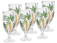 Jogo de Taças de Cristal 450ml 6 Peças Wolff Palm Tree Handpaint