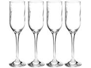Jogo de Taças Fiore para Champagne de Vidro 195ml 4 peças Nadir