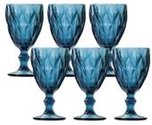 Jogo de Taças para Água Lyor Diamond Azul 325ml 6 peças Lyor