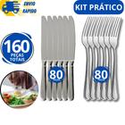 Jogo de Talher Kit 160 Garfo e Faca Inox Jantar Refeição Restaurante Lanchonete Cozinha