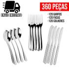 Jogo de Talheres 360 Peças para Cozinha Aço Inox 12 Garfos 12 Facas 12 Colheres Conjunto de Talheres