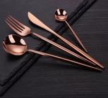 Jogo De Talheres P Aparelho De Jantar Faqueiro Inox Dourado Rosê Dourado/Preto 24 Peças Utensílios de Cozinha Salada Bar Buffet