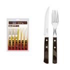 Jogo de Talheres para Churrasco 12 Peças em Aço Inox com Cabo Castanho Polywood Tramontina 21199/911