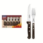 Jogo De Talheres Para Churrasco Aço Inox 12 Peças Castanho Polywood - Tramontina