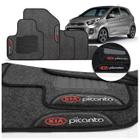 Jogo de Tapete Carpete Kia Picanto 2011 a 2018 Grafite Preto Com Logo Bordado Concept 3D 5 Peças