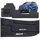 Jogo de Tapete Carpete Premium Ecosport 2013 a 2023 Grafite Com Placa Personalizada Ford