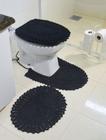 Jogo De Tapete De Croche Para Banheiro Com 3pç Colorido Liso
