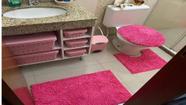Jogo de tapete para banheiro 3 peças modelo macarrão - varias cores