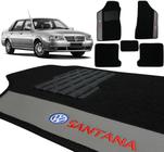 Jogo De Tapetes Carpete Volkswagen Santana 1992 a 2002 Preto Bordado 5 Peças