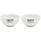 Jogo De Tigelas Bowls Em Porcelana 440ml Manhattan Branco - 2 Unidades