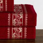 Jogo de toalhas 4 peças jacquard luxo vermelho