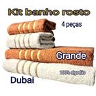 jogo de toalhas puro algodao kit com 4 peças banho e rosto