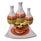 Jogo De Vasos Trio Garrafas E Centro De Mesa 3 Esferas Color
