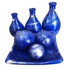 Jogo de Vasos Trio Garrafas e Centro de Mesa 3 esferas Decor - Azul Royal