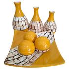Jogo de Vasos Trio Garrafas e Centro de Mesa 3 esferas Decor - Mostarda