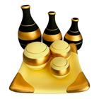 Jogo de Vasos Trio Garrafas e Centro de Mesa 3 esferas Fosca - Golden Black