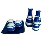 Jogo de Vasos Trio Piccolo e Centro de Mesa 3 Esferas Decor - Azul Royal