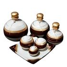 Jogo de Vasos Trio Shalom e Centro de Mesa 3 Esferas Decor - White Gold