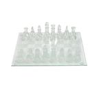 Jogo de xadrez com tabuleiro e peças de vidro 20x20cm