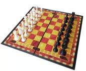 Jogo de mesa tabuleiro de xadrez magnetico 23,7x23,7cm dobrável