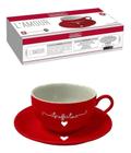 Jogo de Xícara Café Porcelana Coffee TimL'amour Vermelho com 12 peças de 90ML JGXC-047VM - Hauskraft