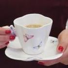 Jogo de xícara para café em porcelana Borboleta - 6 peças
