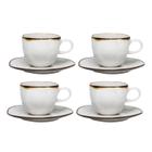 Jogo de Xicaras Chá Café Com Pires 4pcs Porcelana Ryo Maresia 220ml Oxford