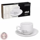 Jogo de Xicaras de Café com Pires Porcelana Manhattan 90ml 12 Peças Hauskraft