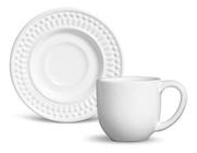 Jogo 6 Xícaras para Chá Porcelana Branco Fio Prateado com Pires Maldivas  180ml – Wolff - Casa Goianita