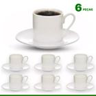 Jogo De Xícaras De Porcelana Com Pires Branco Para Café Chá Pearl Com 12 Peças 90ml