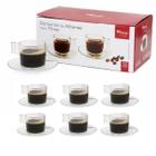 Jogo De Xícaras de Vidro Com Pires Vidro Café 12 Peças 90 Ml Wincy