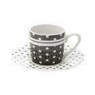 Jogo de Xícaras para Café Black Dots de Porcelana 90ml 6 peças - Lyor