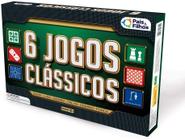 Combo 6 Jogos Tabuleiro 6 em 1 Xadrez Damas Trilha Ludo Pega-Varetas Dominó  Escolar - Person - Jogo de Dominó, Dama e Xadrez - Magazine Luiza