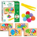 Jogo Didático Pega Pom Pom Aprender Cores Pedagógico Madeira Coleção Crescer Nig Brinquedos