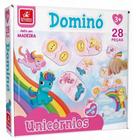 Jogo Domino Dos Unicornios 28 Pecas Brincadeira de Crianca