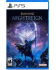 Capa do jogo Elden Ring Nightreign para PlayStation 5 exibindo um personagem encapuzado segurando uma foice sob um céu noturno mágico