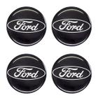 Jogo Emblema Calotas Ford Preto Resinado 48mm