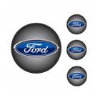 Jogo Emblema Resinado 48mm Ford Para Calota Roda - 4 Peças