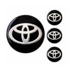Jogo Emblema Resinado 48mm Toyota Para Calota Roda - 4 Peças