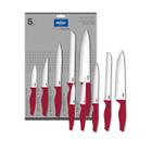 Jogo Faca Cross Cozinha Churrasco Brinox Inox Kit de 5 Peças