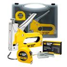 Jogo Grampeador Manual Trena 2m e 500 Grampos FST081