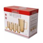 Jogo Jarra 1,2 Litros Com 06 Copos 420ml Graffiato Ambar - Hauskraft