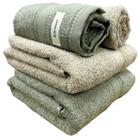 Jogo/Kit 2 Toalhas de Banho Linea Karsten + 2 Toalhas de Rosto Grossa Macia 100% Algodão 420g/m2