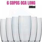 Jogo Kit 6 Copos Vidro Longo Oca Drink Água Suco 300ml Nadir